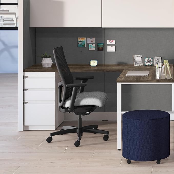HON Ignition 2.0 Big and Tall Office Chair, 450lbs Weight Capacity, Extra Wide Seat, Tilt Recline, Swivel Wheels, Heavy Duty Office Chair, Comfortable for Long Hours, Black Frame, Ash