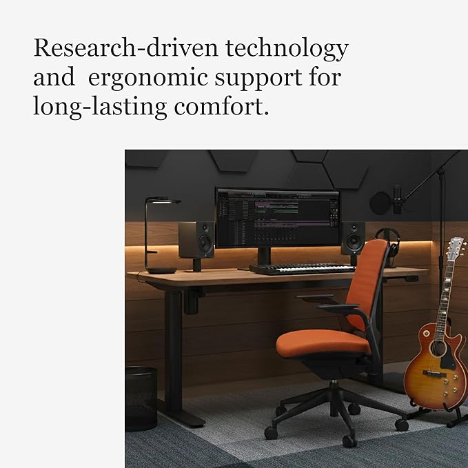 Steelcase Series 1 Office Chair - Ergonomic Work Chair with Wheels for Hard Flooring - Helps Support Productivity - Weight-Activated Controls, Back & Arm Support - Easy Assembly - Tangerine