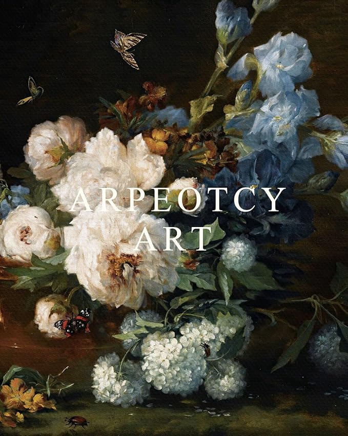 ARPEOTCY Vintage Framed Canvas Wall Art, Bathroom Hydrangea Peonies Floral Pictures Retro Wall Decor, Prints Art, Farmhouse Moody Bedroom Living Room Flower Paintings, 9x11Inch