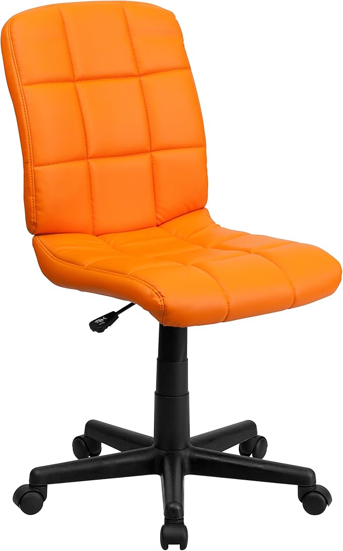 Flash Furniture Clayton Mid-Back Orange Quilted Vinyl Swivel Task Office Chair