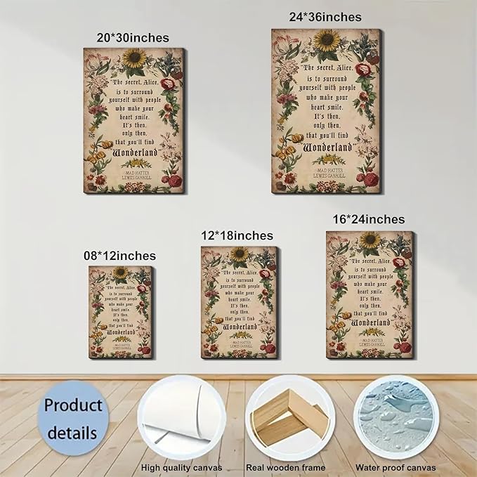 Framed Canvas Inspirational Wall Art Motivational Quote Prints Wall Decor for Home Office Bedroom Living Room Gym Dorm Man Cave Made in USA