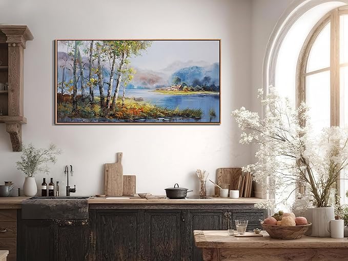 Arjun Framed Forest Picture for Living Room, Wall Art for Bedroom Nature Painting Wall Decor, Office ArtworkHome Dining Room Large 48"x24"