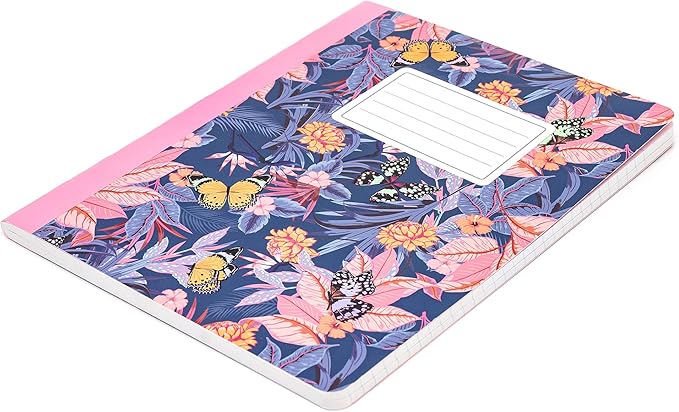 Pukka Pad, Composition Notebooks - 48 Pack of Journals Featuring 140 Pages of College Ruled 80GSM Paper with Sturdy Cover Stock - 9.75 x 7.5in - Bloom