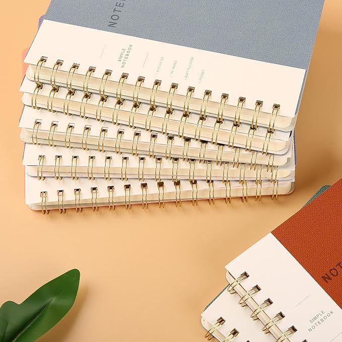 Spiral Notebook-5.75" x 8.125" College Ruled Journal with Inner Pockets and 160 Pages,PU Leather Cover Business Journal, Twin-Wire Binding Notebook Perfect for Office & Home School Supplies MintGreen
