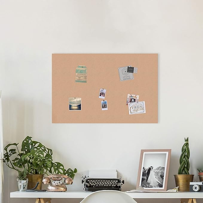U Brands Cork Canvas Bulletin Board, 36" x 24" Inches, Frameless