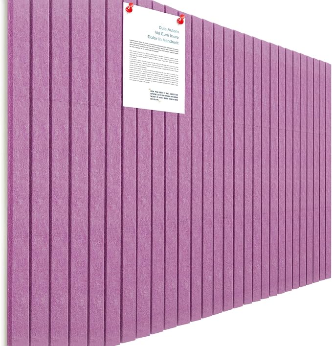 Honoson 12 Pack 47" x 35" Large Cork Board Alternative Felt Bulletin Board Wall Tiles with Safe Square Adhesive Large Roll Cork Tiles for Walls Organize Home Office Classroom Pin Panels(Purple)