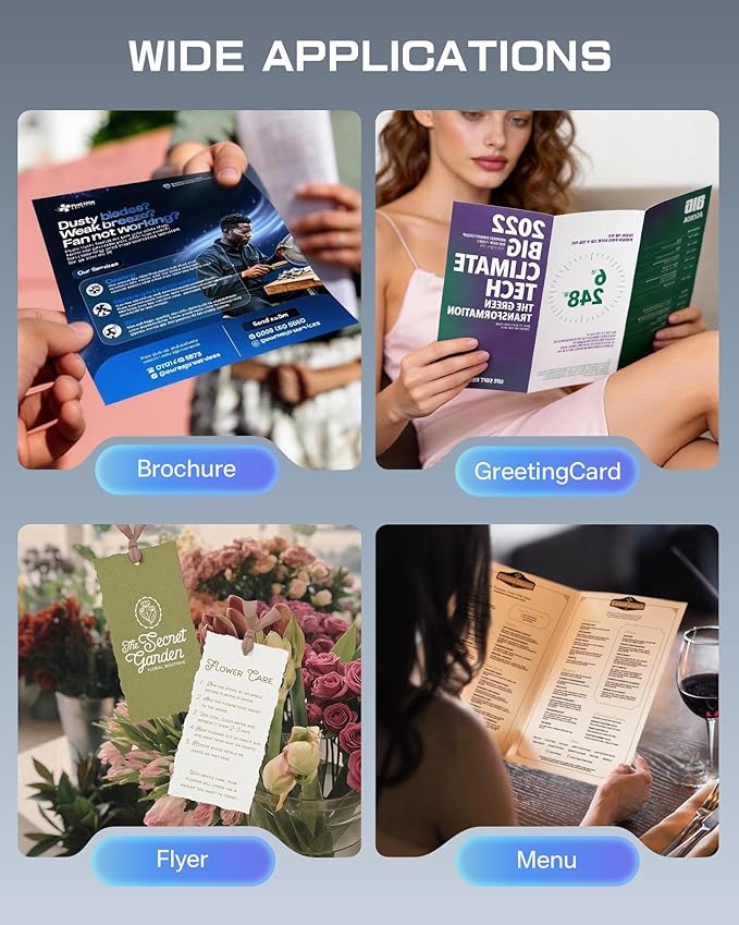 220 Sheets Thin Glossy Photo Paper 8.5x11 Inches 37lbs 135Gsm for Inkjet Printers with Dye Ink Ideal for Brochure Paper, Flyers Paper Custom Chip Bag Party Favors