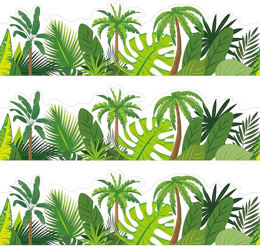 72 Ft Tropical Leaves Bulletin Board Borders Greenery Plant Borders for Tropical Jungle Classroom Home Office Summer Decoration (Tropical Leaves)