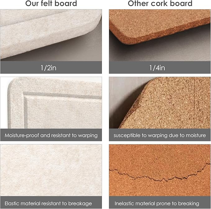 Large Bulletin Board - 72 x 48 Inches, Decorative Felt Pin Board for Wall - 6' x 4' Foldable Photo Display Board with Self-Adhesive Tape, Includes 20 Push Pins - Oatmeal