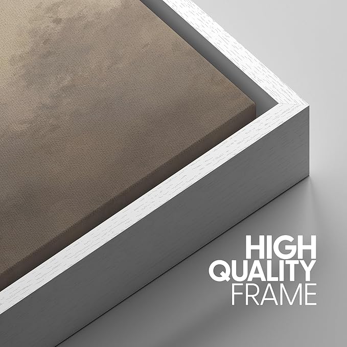 SIGNWIN Framed Canvas Print Wall Art Set Neutral Misty Forest Landscape Earth Tone Illustrations Modern Art Decorative Boho Relax/Zen Nordic for Living Room, Bedroom, Office - 24"x36"x3 White