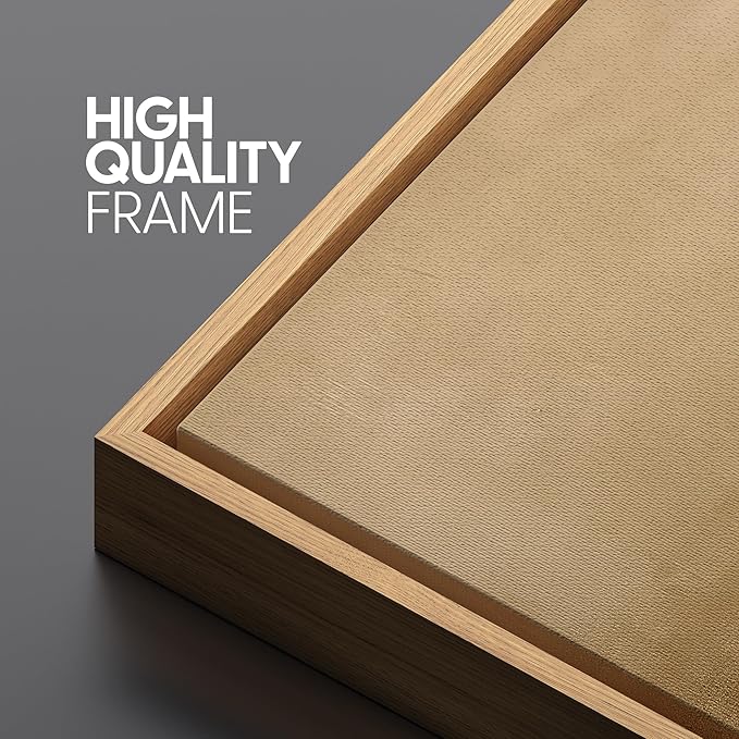 SIGNFORD Framed Canvas Print Wall Art Rust Horizon Abstract Brown Gradient Illustration Modern Art Decorative Chic Relax/Zen for Living Room, Bedroom, Office - 24"x36" Natural