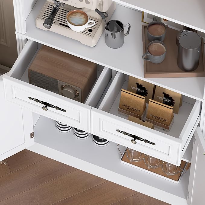 70.1" Tall Bookshelf with Drawers & Cabinet, 5-Tier Floor Standing Bookcase with Storage Doors, Adjustable Shelves & Metal Handles, 31.5" Wide Organizer for Home Office, Living Room