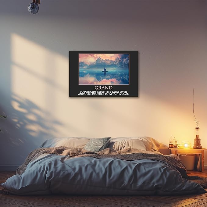 UZMKM - Office Wall Art, Motivational & Inspirational Quotes Canvas Wall Art for Home Office Wall Decor, Positive Quote Wall Decor, Company Words Poster Frame for Company Wall Decor 32x48 Inch