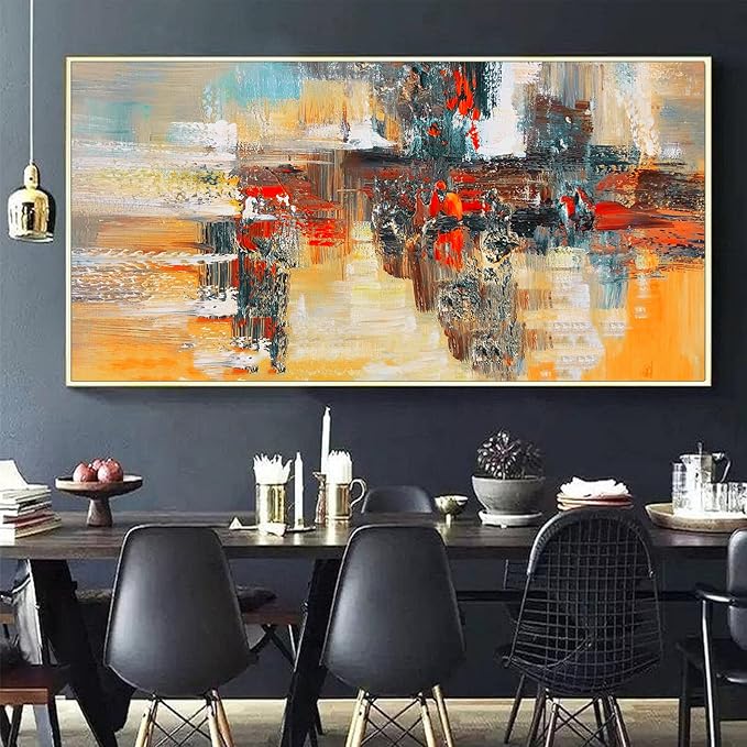 KSALPCH Wall Oil Painting Large Acrylic Art Canvas Wall Art Custom Art Canvas Art Blue Large Paintings For Living Room Contemporary Artist Artwork Painting