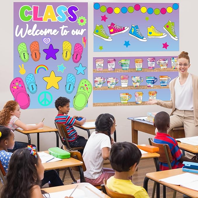 Qyeahkj 17.7in x 20ft Bulletin Board Paper Roll Bulletin Board Background Paper Fade Resistant Classroom Decoration Poster Art Craft Home Wall Education Decor Supplies Blue Purple