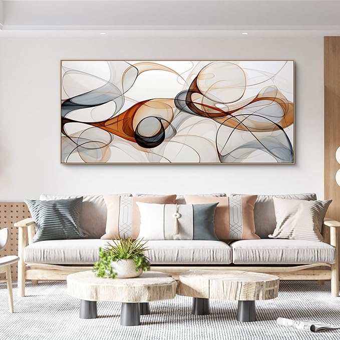 KLAKLA Extra Large Wall Art 86x29 Inches - Abstract Huge Canvas Picture Wall Decor Living Room Oversized Artwork for Walls Bedroom Office Decoration Modern Frame Wall Art