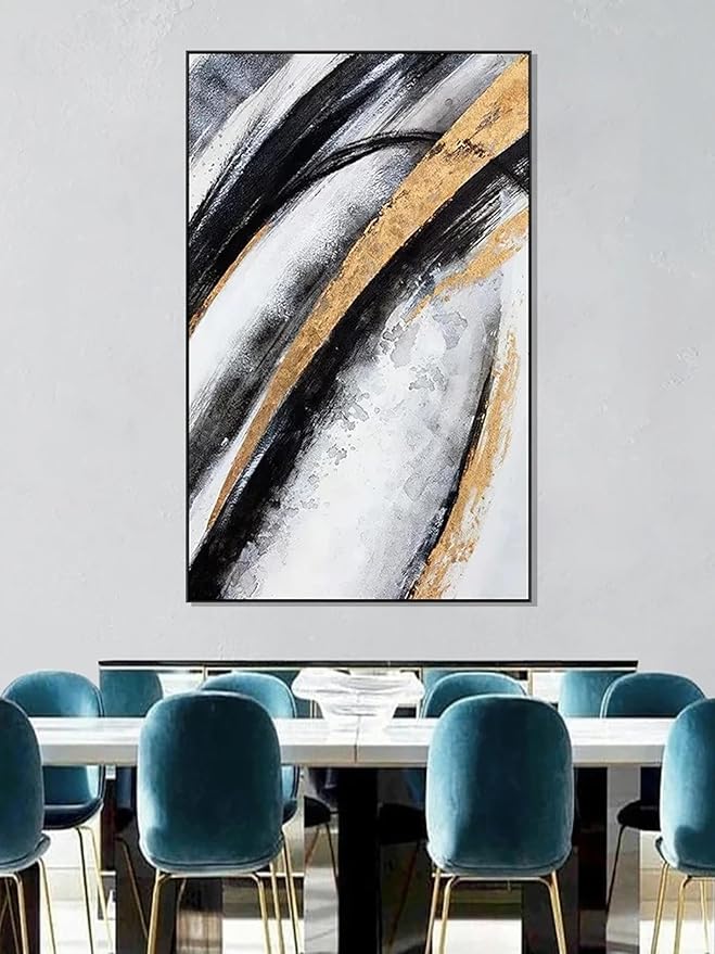 Framed Wall Art Canvas Painting Artwork for Office Wall Decor Home Decoration Painting Abstract Wall Decor 30x50cm/(12x20inch) with-Black-Frame