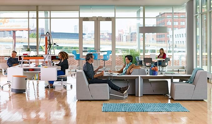 Steelcase Turnstone Buoy, Tangerine Fabric, Grey