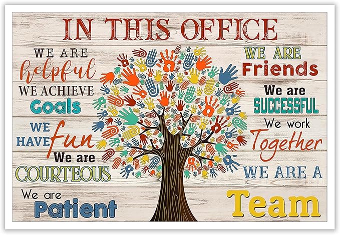 Trendy In This Office We Are A Team Inspirational Wall Art Work Positive Motivation Modern Canvas Posters Encouraging Sign Prints Painting For Office Living Room Wall Decor 8x12in Unframed