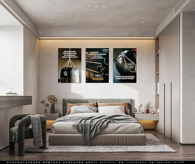 WYJDFART Inspirational Quotes Posters About Discipline Struggle and Focus on Motivational Wall Art Painting Modern Artwork Canvas Posters for Boxing Gym Office Home Framed Ready to Hang[72''Wx 36''H]