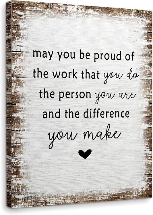 WODMIS Inspirational Painting, Wrapped Canvas Wall Art for Office Decor, Employee Appreciation Gift, 11x14 inches