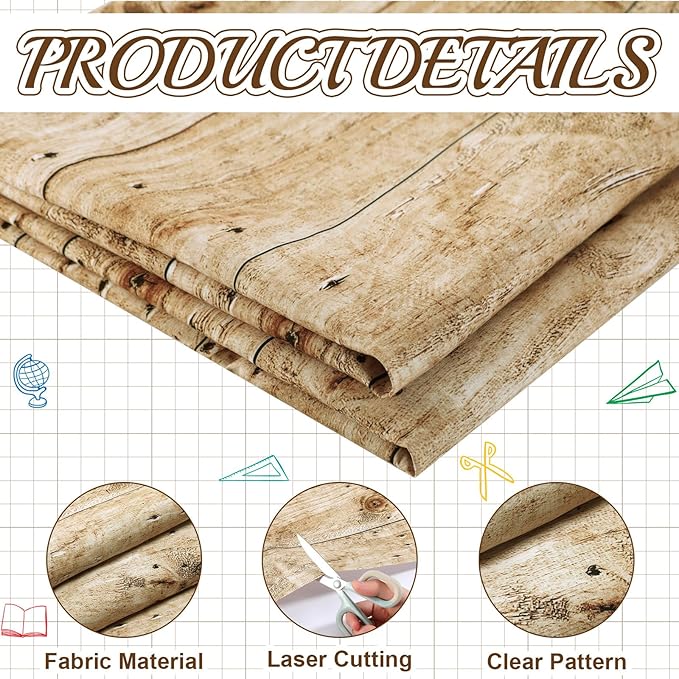 Bulletin Board Paper 48'' x 107'' Class Boards for Classroom Bulletin Boards Everyone is Welcome Classroom Board Decor Pillows Curtains Crafts(Rustic Wood,4 Pcs)