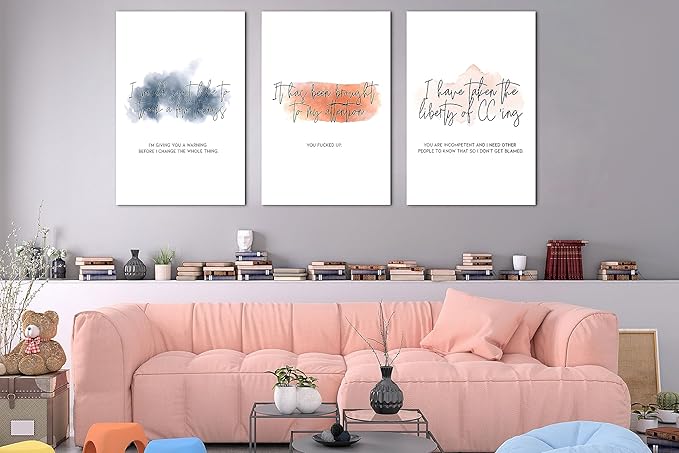 Inspirational Canvas Art Office Poster Wall Decor, Modern Office Wall Art Motivational Pictures for Wall, Man and Women Home Office Positive Quotes Wall Decor, Framed Artwork 20”x30”x3 Panels
