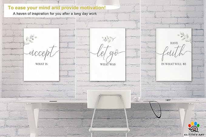 Office - Motivational 3-Panel Canvas Art, Inspirational Quotes, Positive Words, Entrepreneur Poster - 3 Pcs 12x18