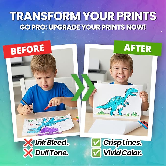HASHI Printable Coloring and Drawing Paper - 120 GSM (32lb) Heavyweight, 100 Sheets Letter Size 8.5 x 11, No-Bleed Artist Paper for Markers, Watercolor, and AI Coloring, Inkjet and Laser Compatible