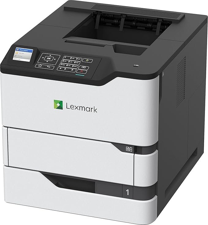 Lexmark MS821dn Monochrome Laser, Duplex (2-Sided) Printing: Integrated Duplex, 2.4-inch Color LCD Display, Print Speed: Up to 55 ppm, Recommended Monthly Page Volume: 3000-50000 Pages(50G0100)