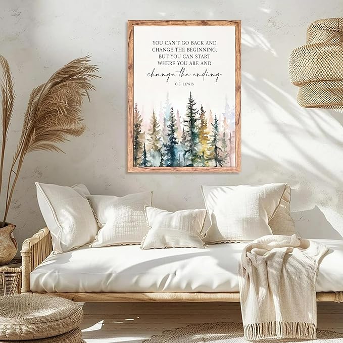 Motivational Office Wall Decor CS Lewis Quote Inspirational Wall Art Positive Affirmations Canvas Prints Encouraging Motivational Posters For Office Bedroom Living Room Home 12x16inch Wood Framed