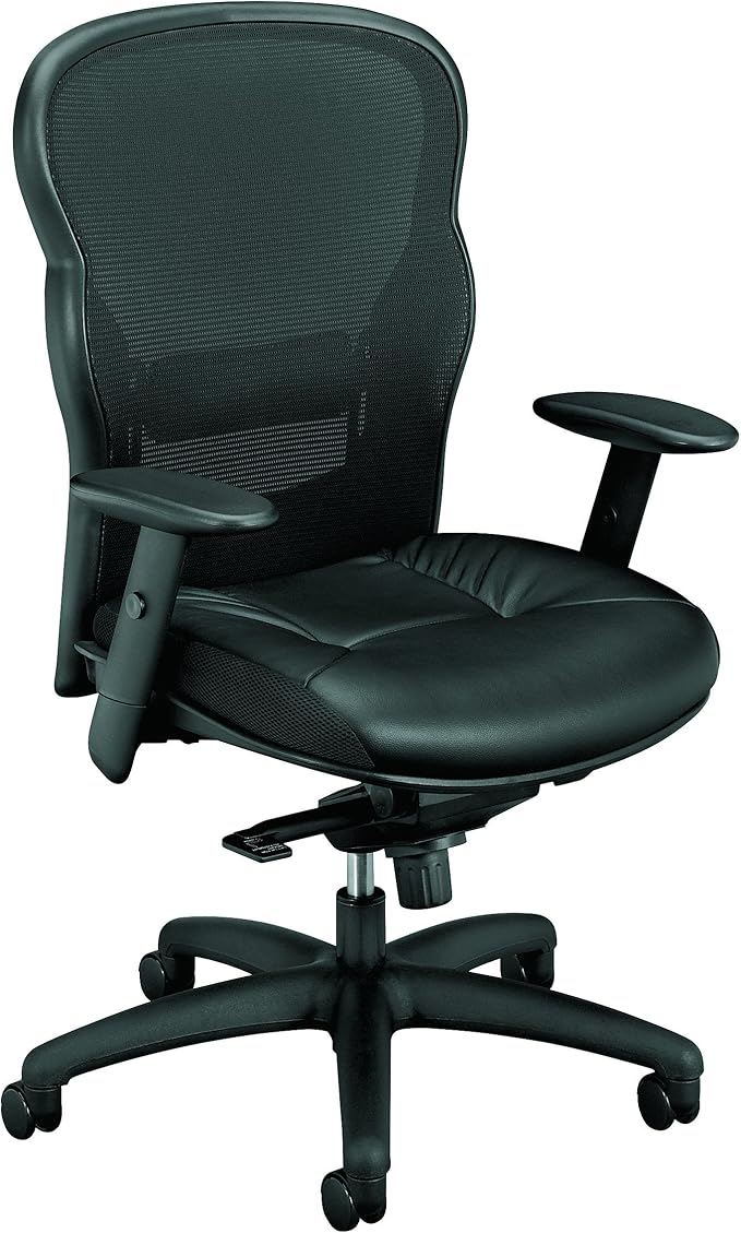 HON Basyx HVL701.SB11 SofThread Leather Seat, Black