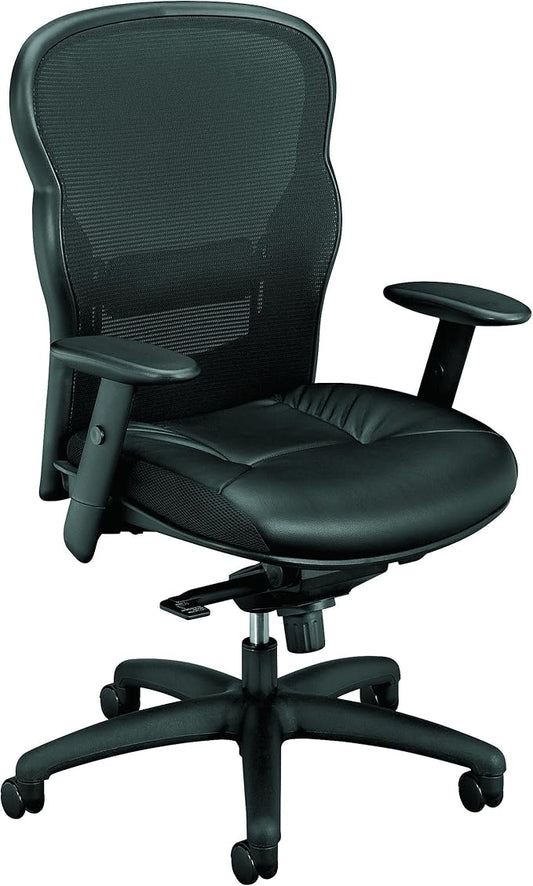 HON Basyx HVL701.SB11 SofThread Leather Seat, Black