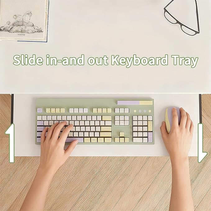 30" Small Computer Desk with Keyboard Tray Monitor Stand, Study Writing Desk with Storage Shelves, Modern Workstation for Small Spaces, Save Space, White