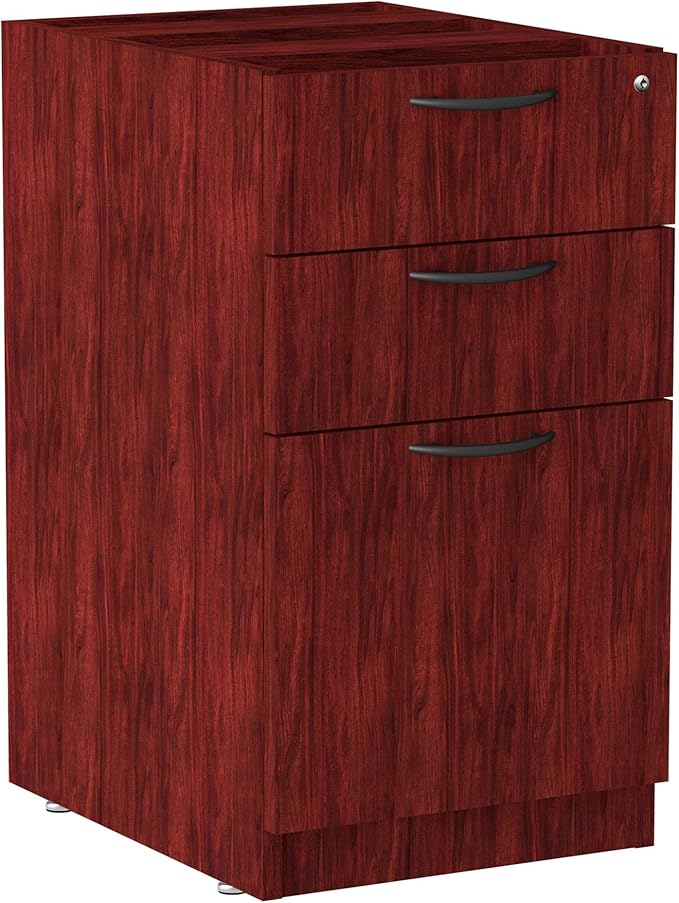 Alera Valencia Series 16 by 22 by 28-Inch 2 Box and 1 File Drawer Full Pedestal, Mahogany