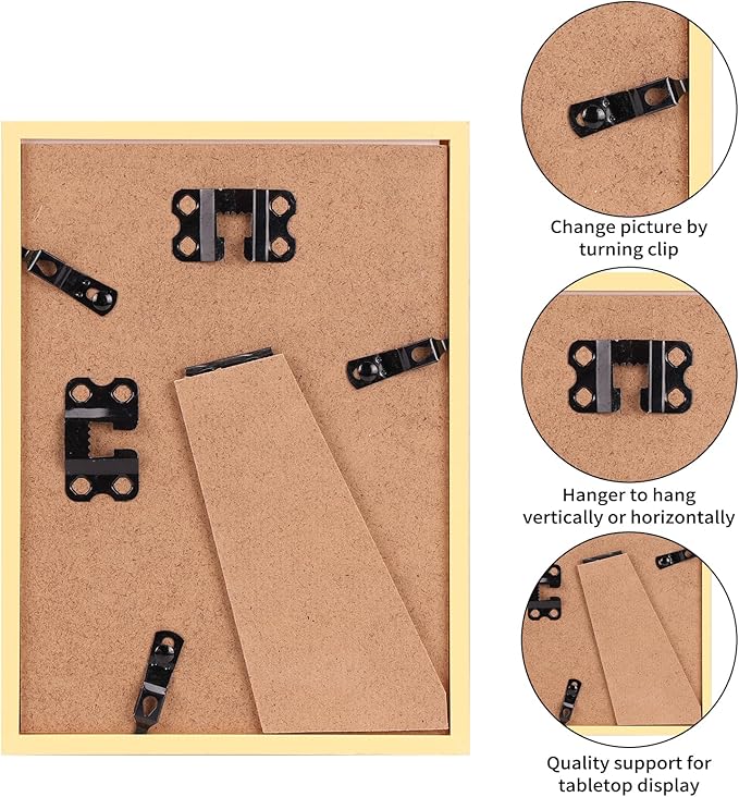 Giftgarden 14 Pack Gold Picture Frames with Mat for Various Sizes Photos, Assorted Matted Frame Set Including Two 11x14, Six 8x10, Six 5x7, Gallery Frame Collage for Wall or Tabletop Display