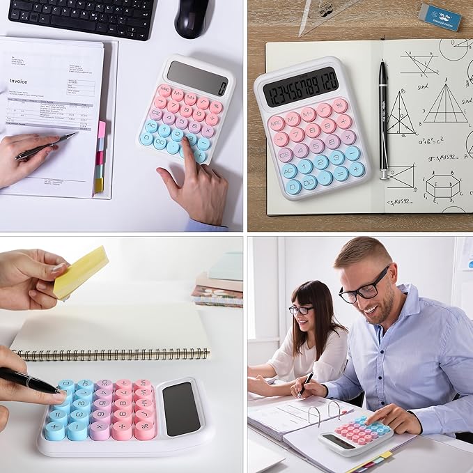 Mr. Pen- Mechanical Switch Calculator, 12 Digits, Large LCD Display, Colorful Calculator Big Buttons