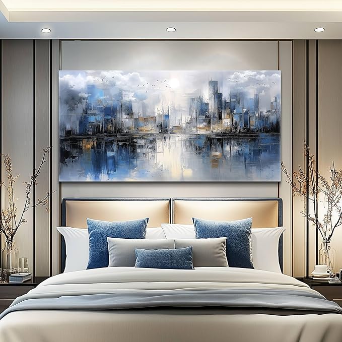 FUHAIHUA Large Wall Decor For Living Room Canvas Wall Art For Office Wall Decorations For Bedroom Abstract Watercolor Painting Artwork Room Home Decor 24x48 In