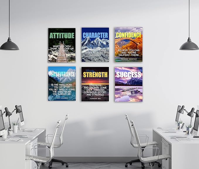 Landscape Canvas Wall Art，Motivational Wall Art Decoration Painting .Suitable forGym, Library, Office, Living Room and Home Deco,Tabletop/Hanging(29x38cm) Framed