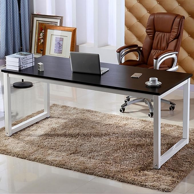 Modern Simple Computer Desk Gaming Writing Work from Home Study Desk Large Legroom,Sturdy Metal Frame,Home Office Desk for Bedroom,for Writing,Executive,Study,Work(A1,55 L x 19.7" W(140x50cm))