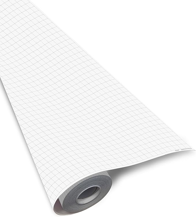 Geyer Instructional 1 Inch Graph Paper Roll – 36” x 100’ Black Grid, Large Format Blueprint Paper, 24 lb Bond for Classroom, STEM, Math & Design Projects
