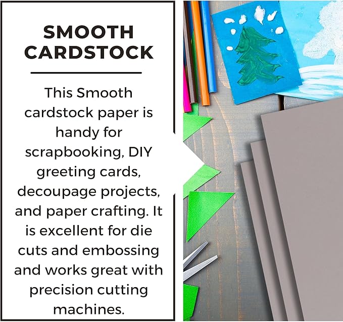 PA Paper Accents Smooth Cardstock 12" x 12" Hurricane, 74lb colored cardstock paper for card making, scrapbooking, printing, quilling and crafts, 25 piece pack