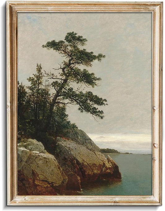 uniro Old Pine Vintage Canvas Wall Art for Home Decor, Spring Landscape Art Print, Old Pine Posters Oil Painting Wall Art, Rustic Wall Decor for Living Room, Bedroom, Bathroom Decor( 8" x 10"-UNFRAMED)