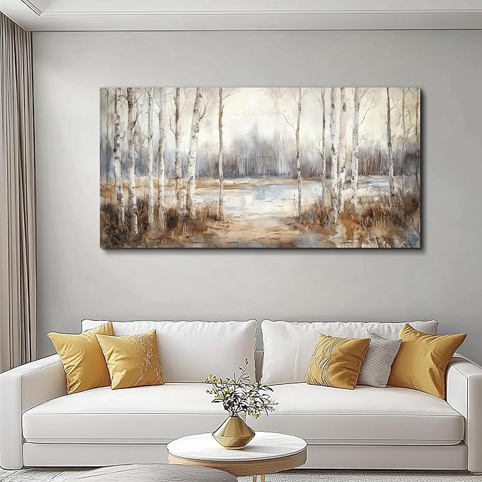 QIYILEXWART Large Wall Art For Living Room Canvas Wall Decor For Bedroom Field Scenery Watercolour Wall Painting Office Decorations Stretched And Framed Wall Pictures Artwork Ready To Hang Home Decor