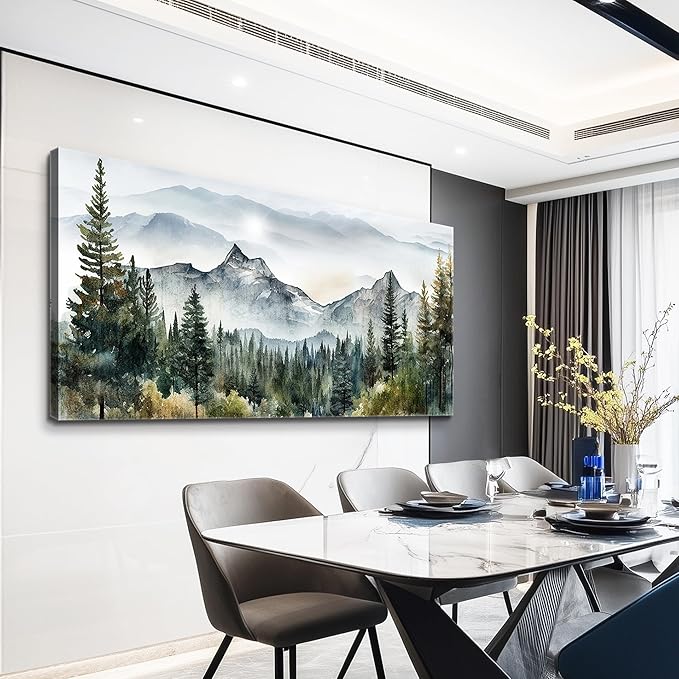 hyidecorart Wall Art For Living Room Canvas Wall Decorations For Bedroom Large Size Office Wall Decor Abstract Mountain Scenery Paintings Pictures Artworks Ready To Hang Home Decoration 24X48