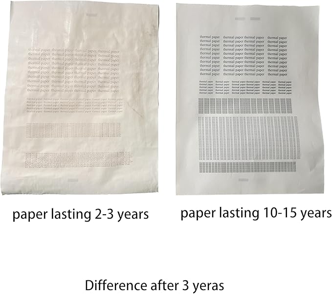 8 rolls (about 200 pages), thermal printer paper 8.5 x 11, letter, rolled, 3 proofing, not quick dry for pen, BPA free. For IOOIOO, Peripage, Munbyn, Jadens, Hprt, Phomemo…(lasting 10-15 years)