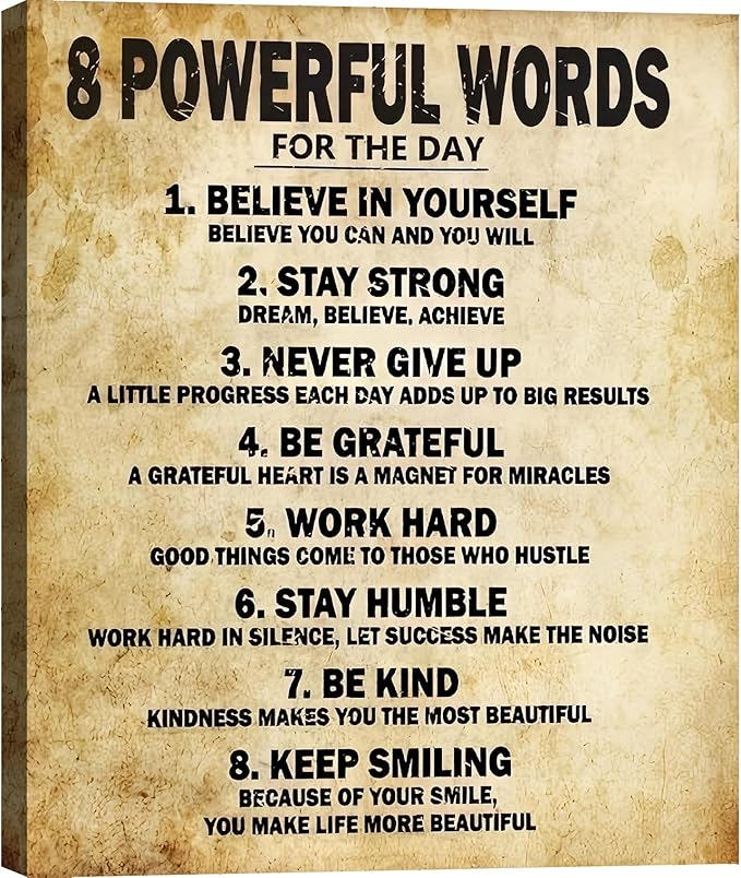 Consistency Quote Framed Canvas Wall Art Do It Anyway Vintage Prints Wall Decor for Home Gym Office Man Cave Fitness Studio Made in USA