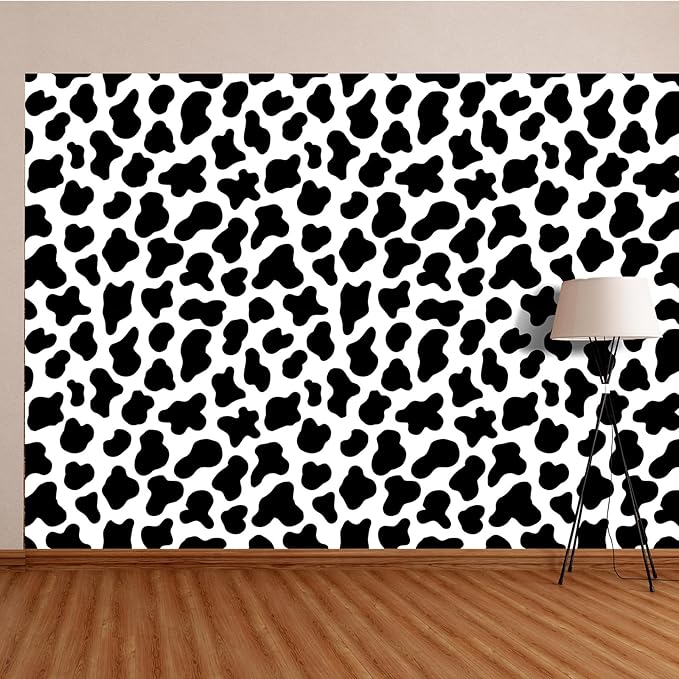 Tenceur Wrapping Paper Roll Bulletin Board Borders Paper Fade Resistant Decorative(24 Inch X 100ft,Cow Pattern)