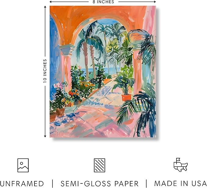 HAUS AND HUES Floral Art Wall Decor - Wildflowers Wall Art for Living Room, Floral Artwork for Bedroom Walls, Flower Painting for College Girls Dorm Room (City Scenery 3, Unframed, 8x10)