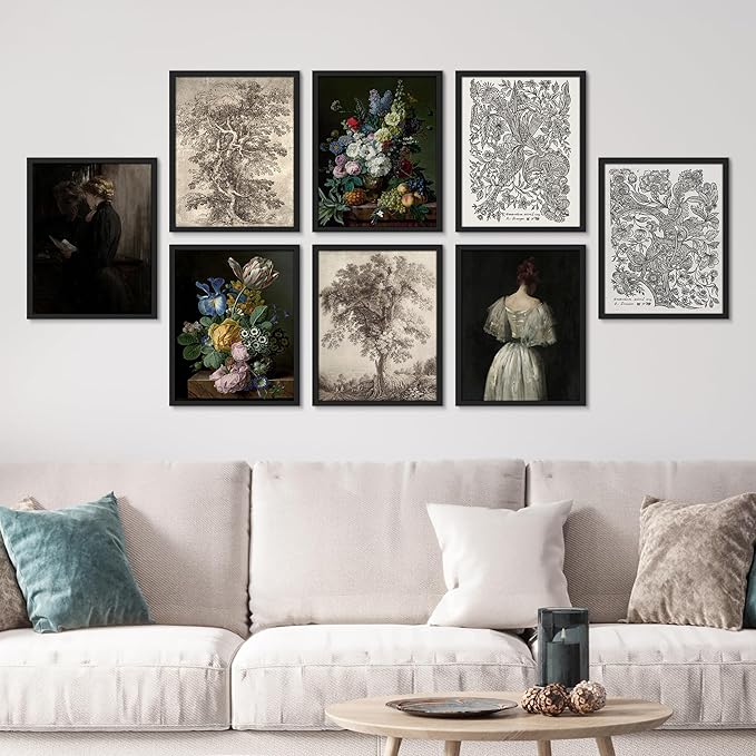 SIGNWIN Framed Poster Wall Art Set of Rose Flower Rustic Bouquet Colorful Nature Wilderness for Living Room, Bedroom, Office - 12"x16"x 8 Black
